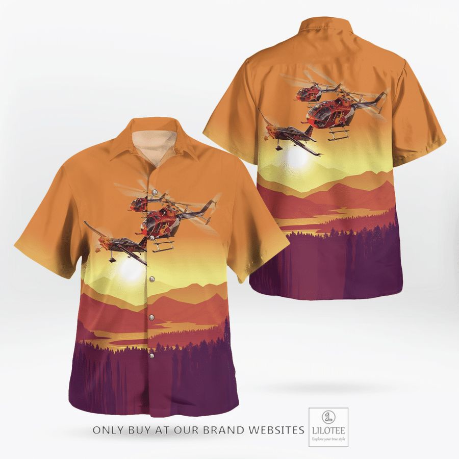 Red Bull Air Force Helicopter Sunset Hawaiian Shirt 17