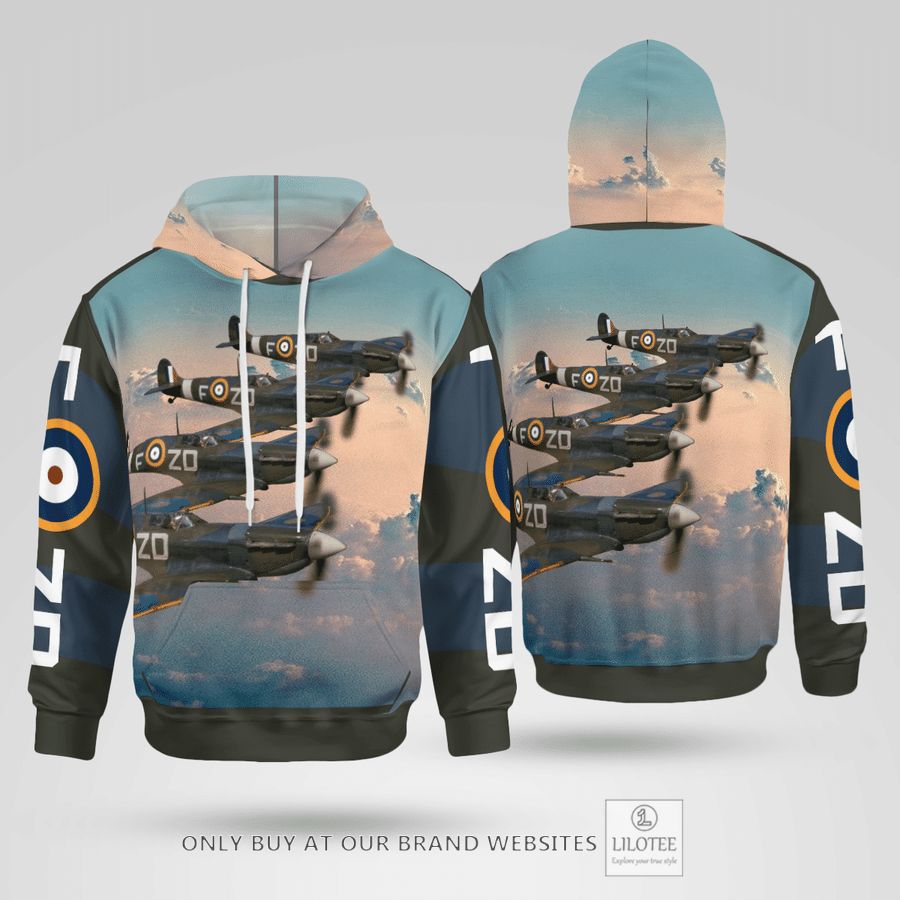 Royal Air Force Spitfire VB of 222 Squadron 3D Hoodie 24