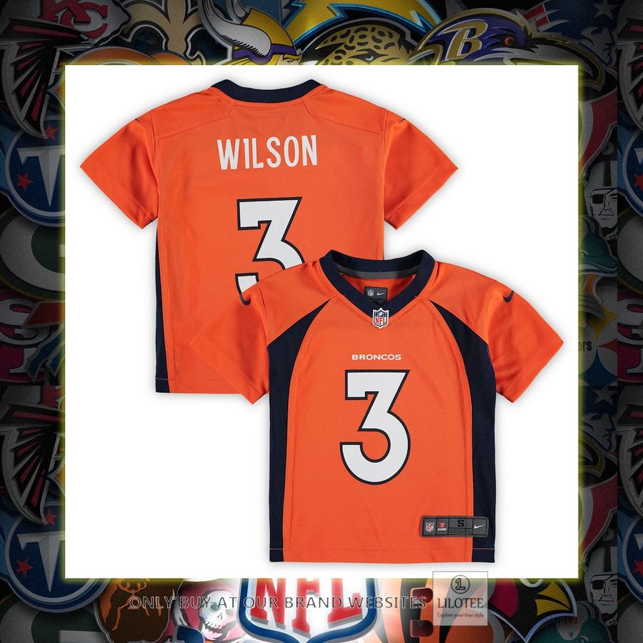 Russell Wilson Denver Broncos Nike Preschool Orange Football Jersey 6