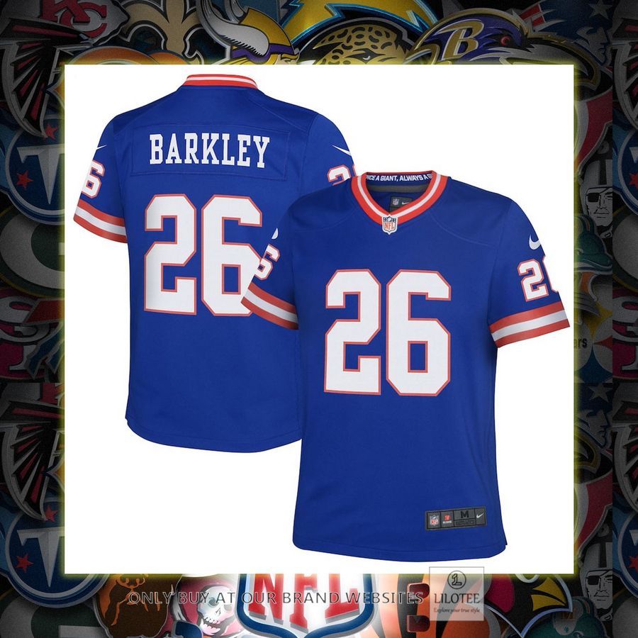 Saquon Barkley New York Giants Nike Youth Classic Royal Football Jersey 7