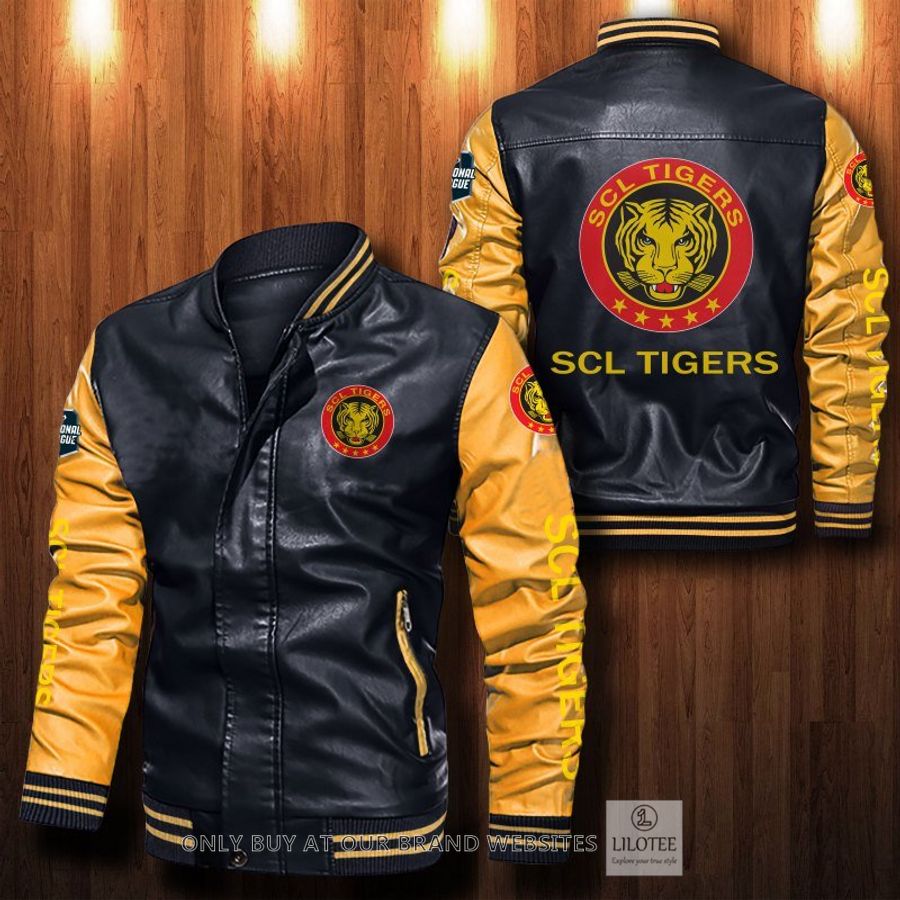 SCL Tigers Leather Bomber Jacket 13