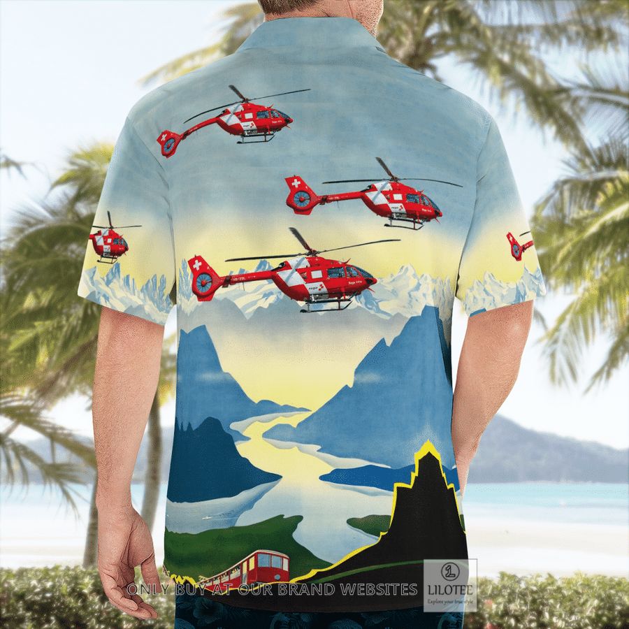 Swiss Air Ambulance Airbus Helicopters H145 Hawaiian Shirt 8 Swiss Air Ambulance Airbus Helicopters H145 Hawaiian Shirt - Image 8
