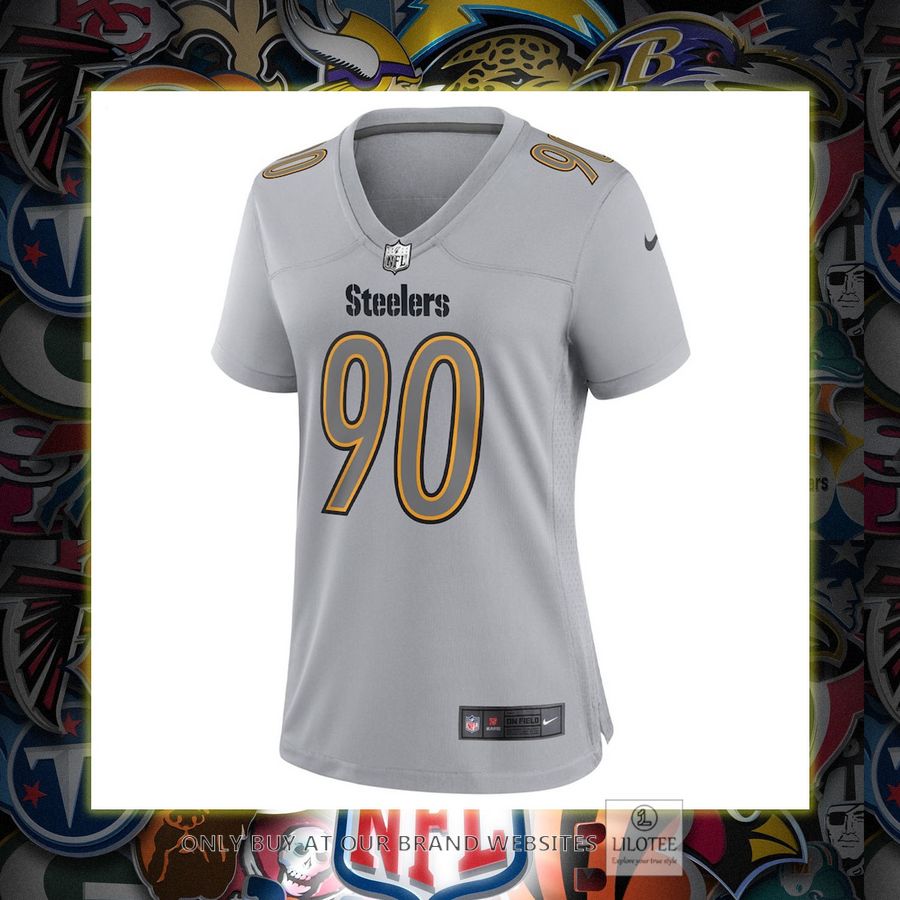 Tj Watt Pittsburgh Steelers Nike Womens Atmosphere Fashion Game Gray Football Jersey 2