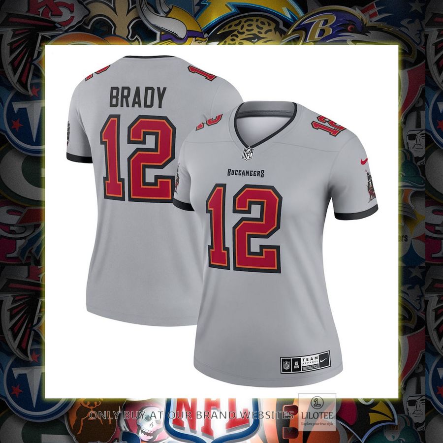 Tom Brady Tampa Bay Buccaneers Nike Womens Inverted Legend Gray Football Jersey 10