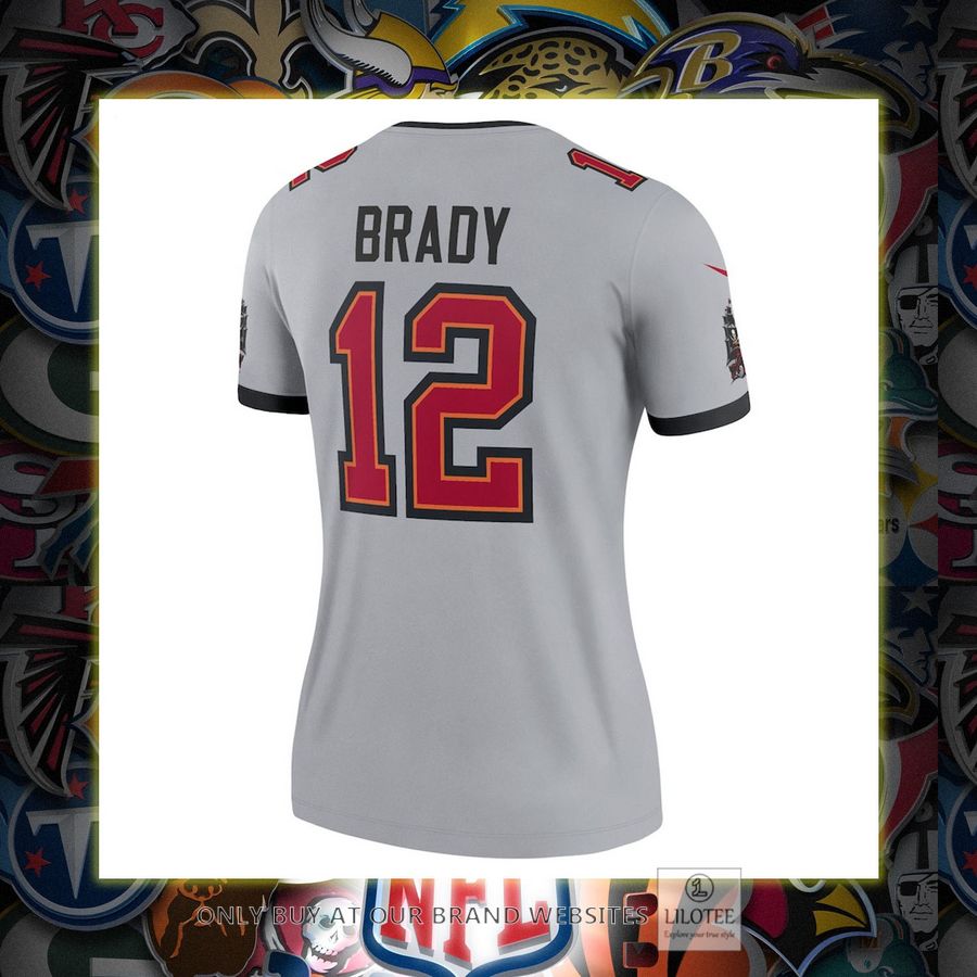 Tom Brady Tampa Bay Buccaneers Nike Womens Inverted Legend Gray Football Jersey 3