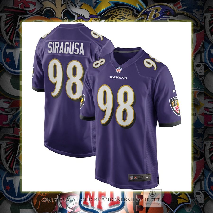 Tony Siragusa Baltimore Ravens Nike Game Retired Player Purple Football Jersey 7