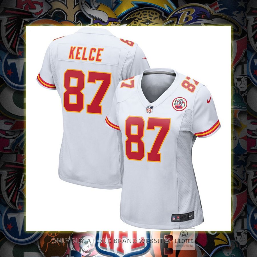 Travis Kelce Kansas City Chiefs Nike Womens Player Game White Football Jersey 10
