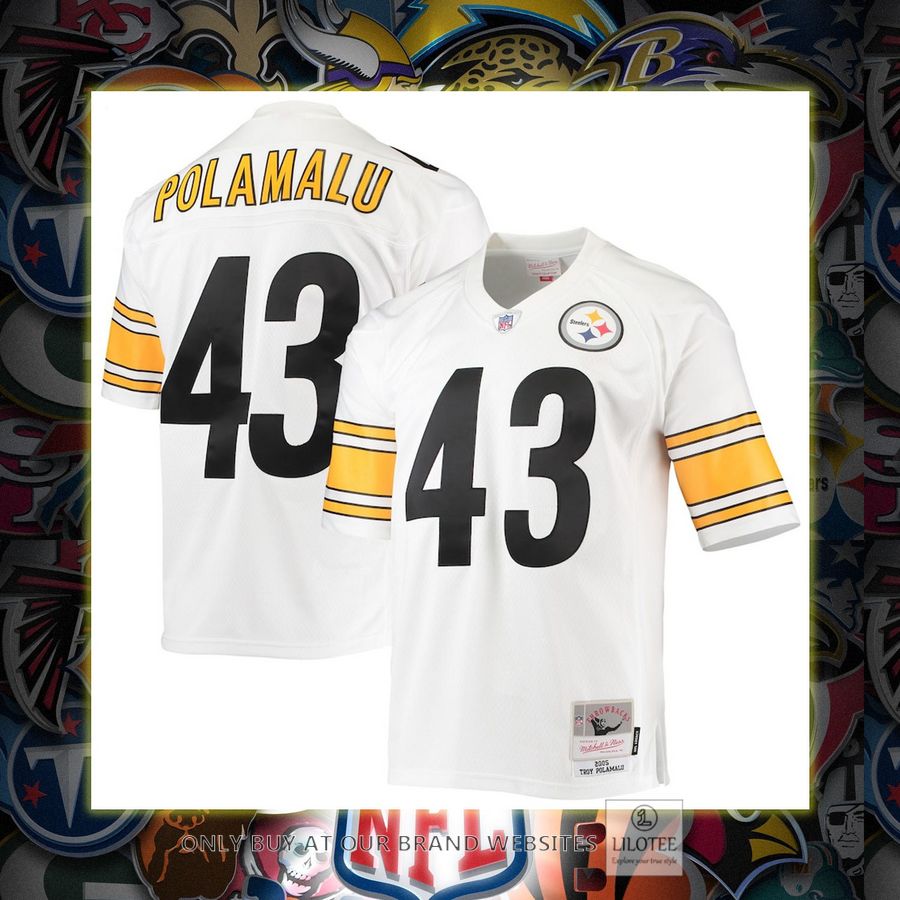 Troy Polamalu Pittsburgh Steelers Mitchell And Ness 2005 Legacy Replica White Football Jersey 7