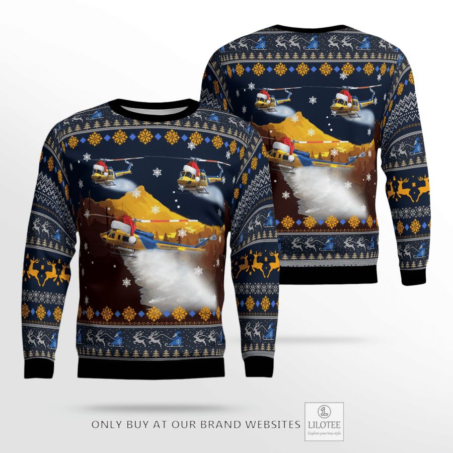 Ventura County Sheriff Fire Support Bell 205A-1 Christmas 3D Sweater 25