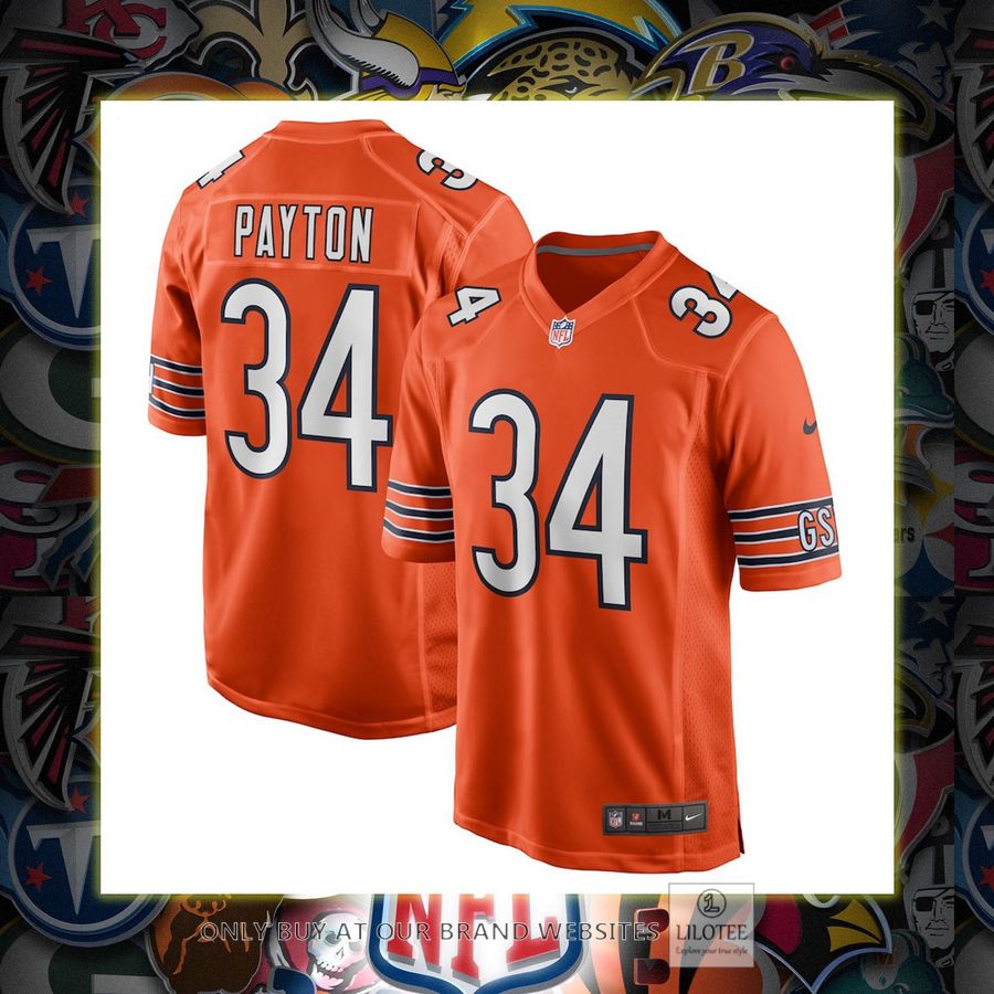 Walter Payton Chicago Bears Nike Retired Player Orange Football Jersey 10