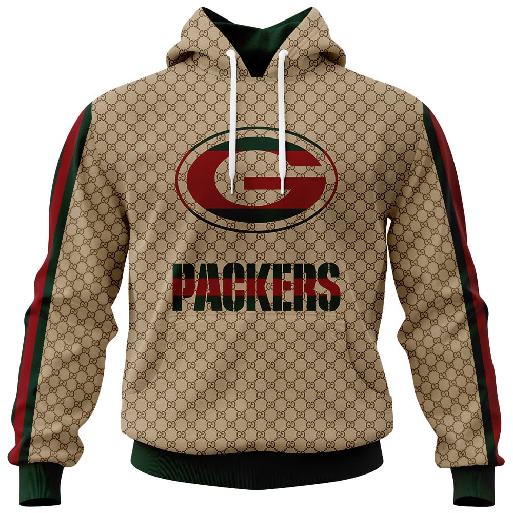 Personalized Gucci Green Bay Packers 3D Hoodie, Hoodie Mask 8