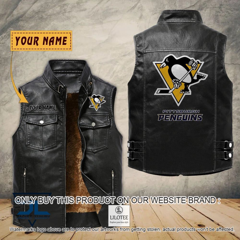 NHL Pittsburgh Penguins Custom Name Sleeveless Velet Vest Jacket - LIMITED EDITION 7