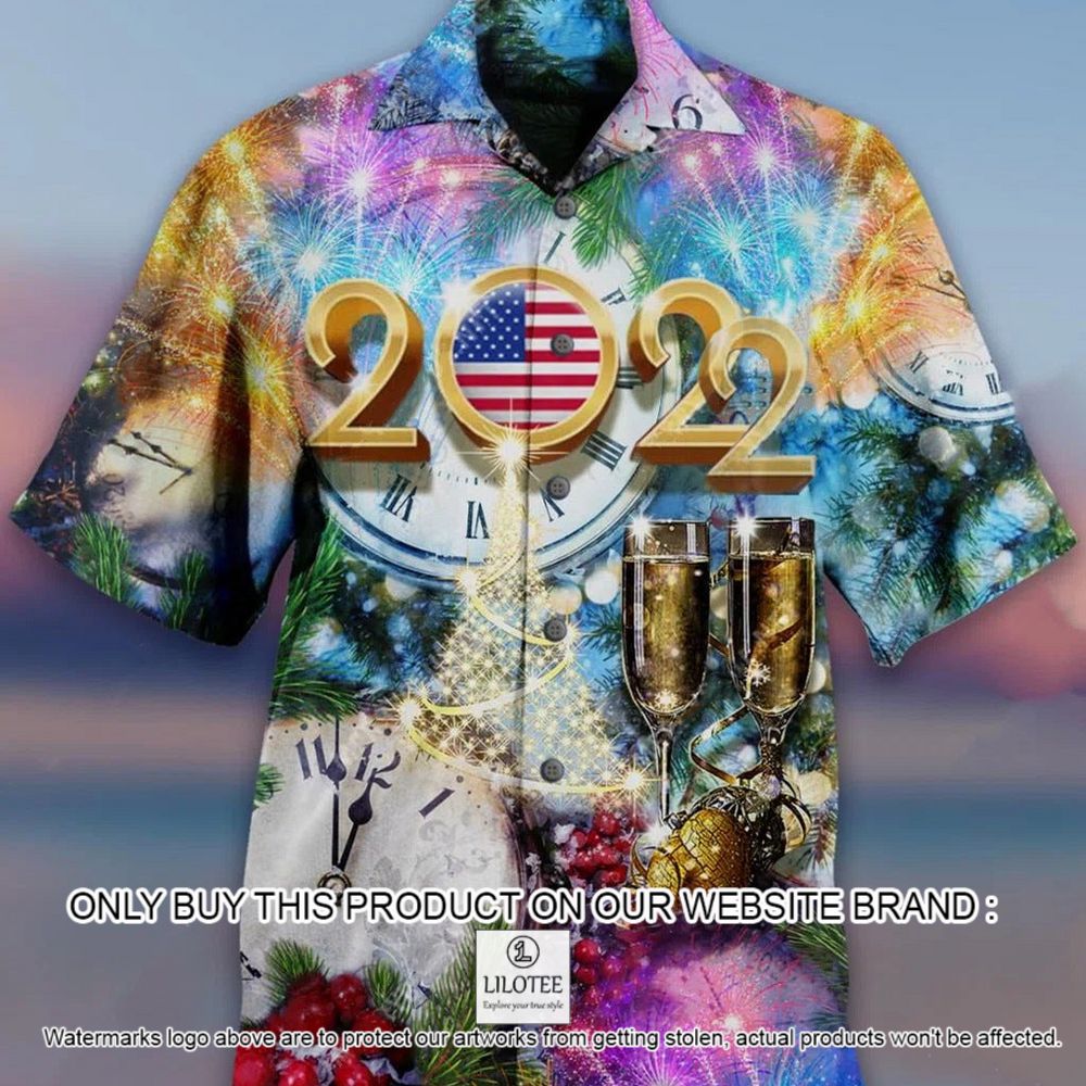 2022 Independence Day Celebration American Flag Xmas Firework Short Sleeve Hawaiian Shirt - LIMITED EDITION 13