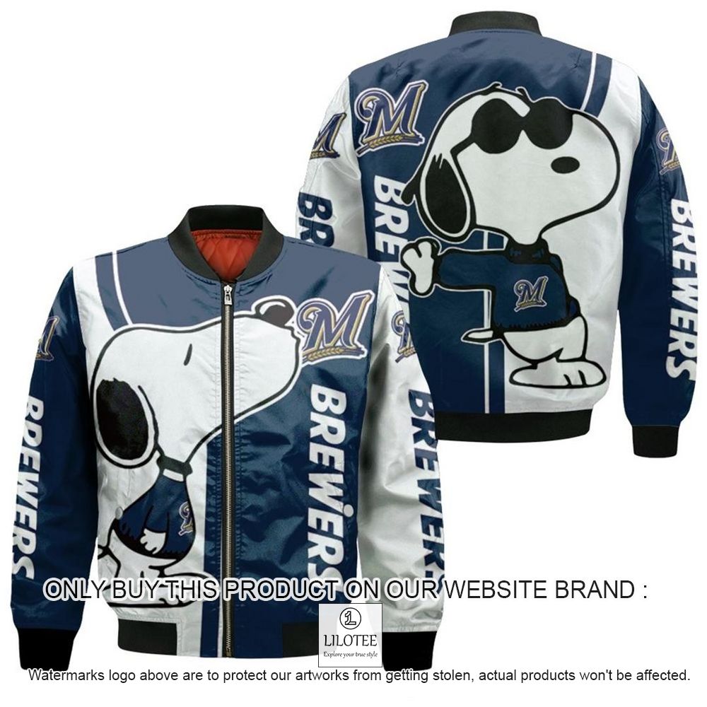 MLB Milwaukee Brewers Snoopy Bomber Jacket - LIMITED EDITION 11