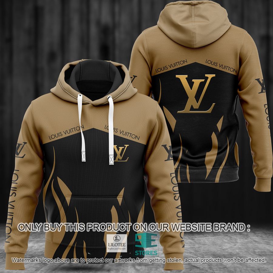 Louis Vuitton LV Flame Brown 3D All Over Print Hoodie 8