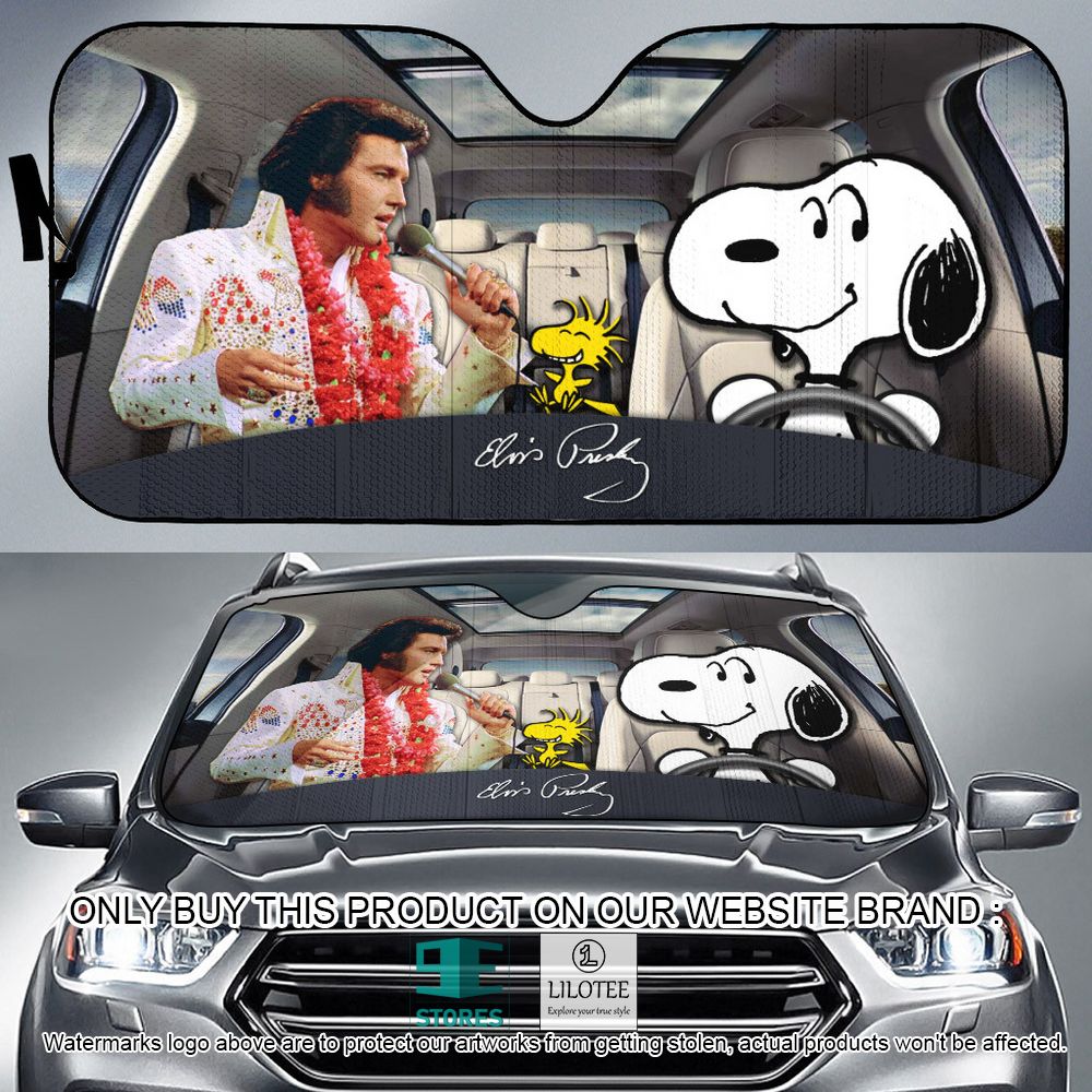 Elvis Presley Snoopy and Woodstock Car Sunshade - LIMITED EDITION 9