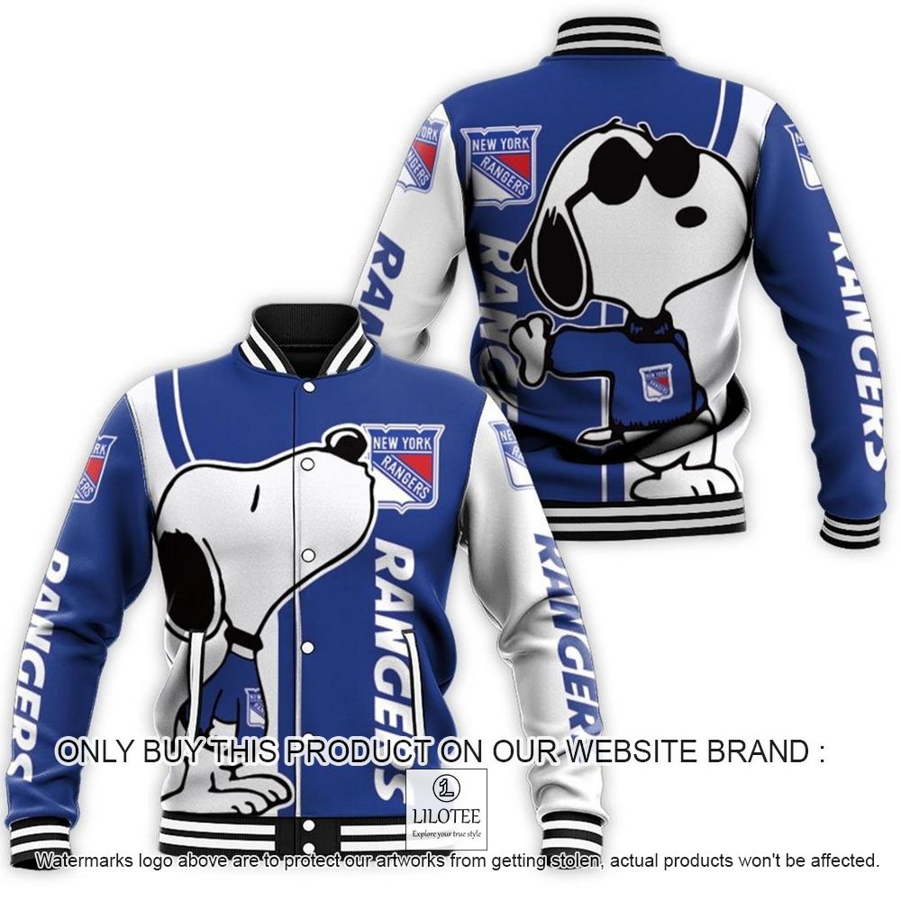 NHL New York Rangers Snoopy Baseball Jacket - LIMITED EDITION 10