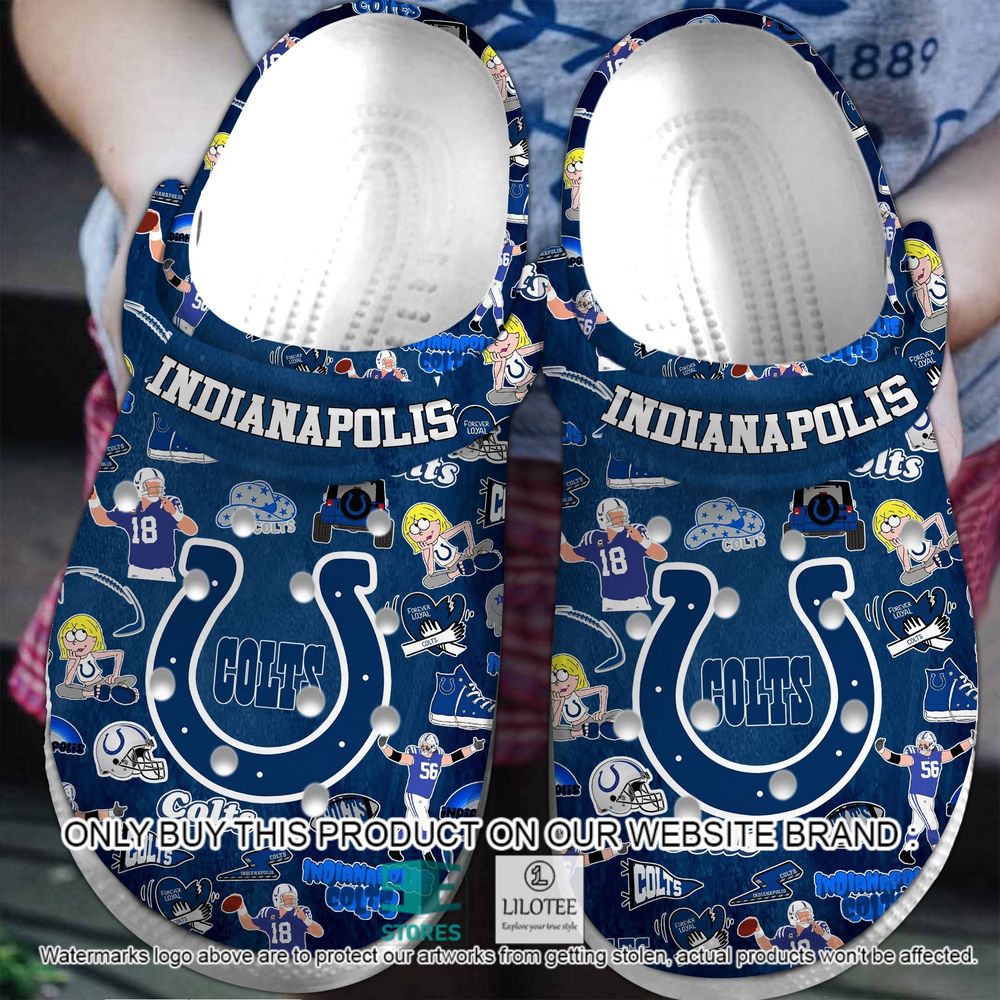 Indianapolis Colts Pattern Crocs Crocband Shoes - LIMITED EDITION 5