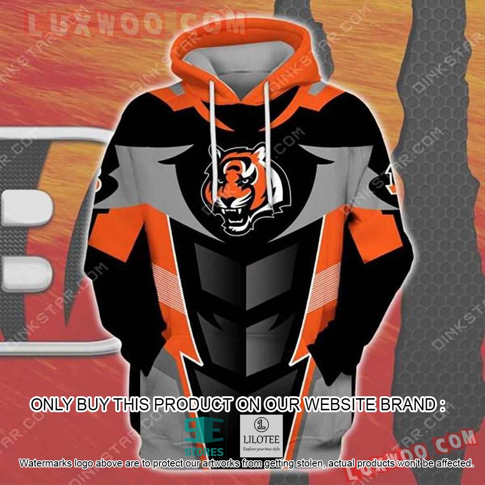 NFL Cincinnati Bengals Grey Black Orange 3D Hoodie - LIMITED EDITION 10