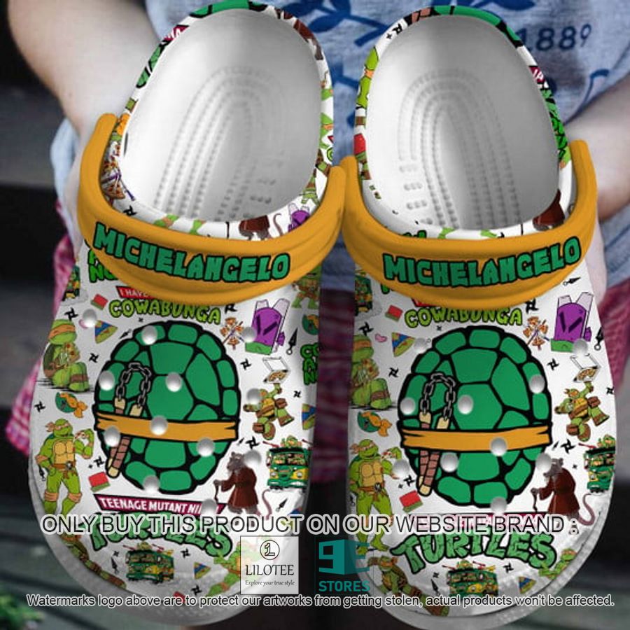 Teenage Mutant Ninja Turtles Michelangelo white Crocs Crocband Shoes - LIMITED EDITION 5