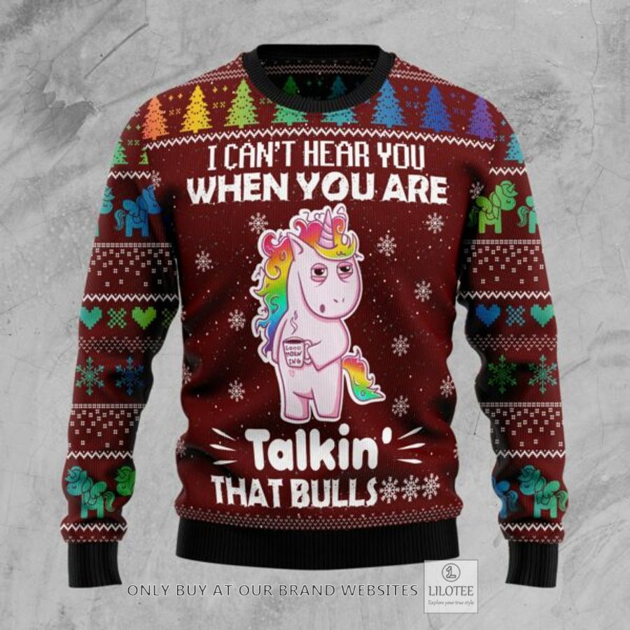 I Cant Hear You Unicorn Ugly Christmas Sweatshirt 7