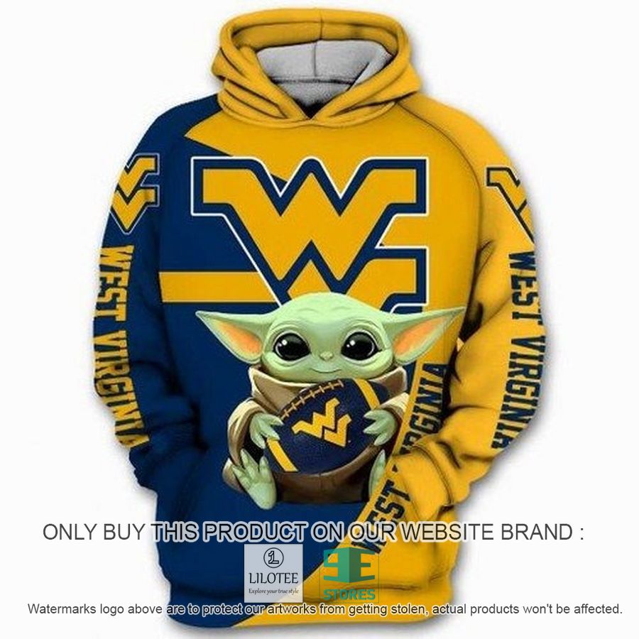 West Virginia Mountaineers NCAA Baby Yoda Star Wars 3D Hoodie, Zip Hoodie - LIMITED EDITION 8
