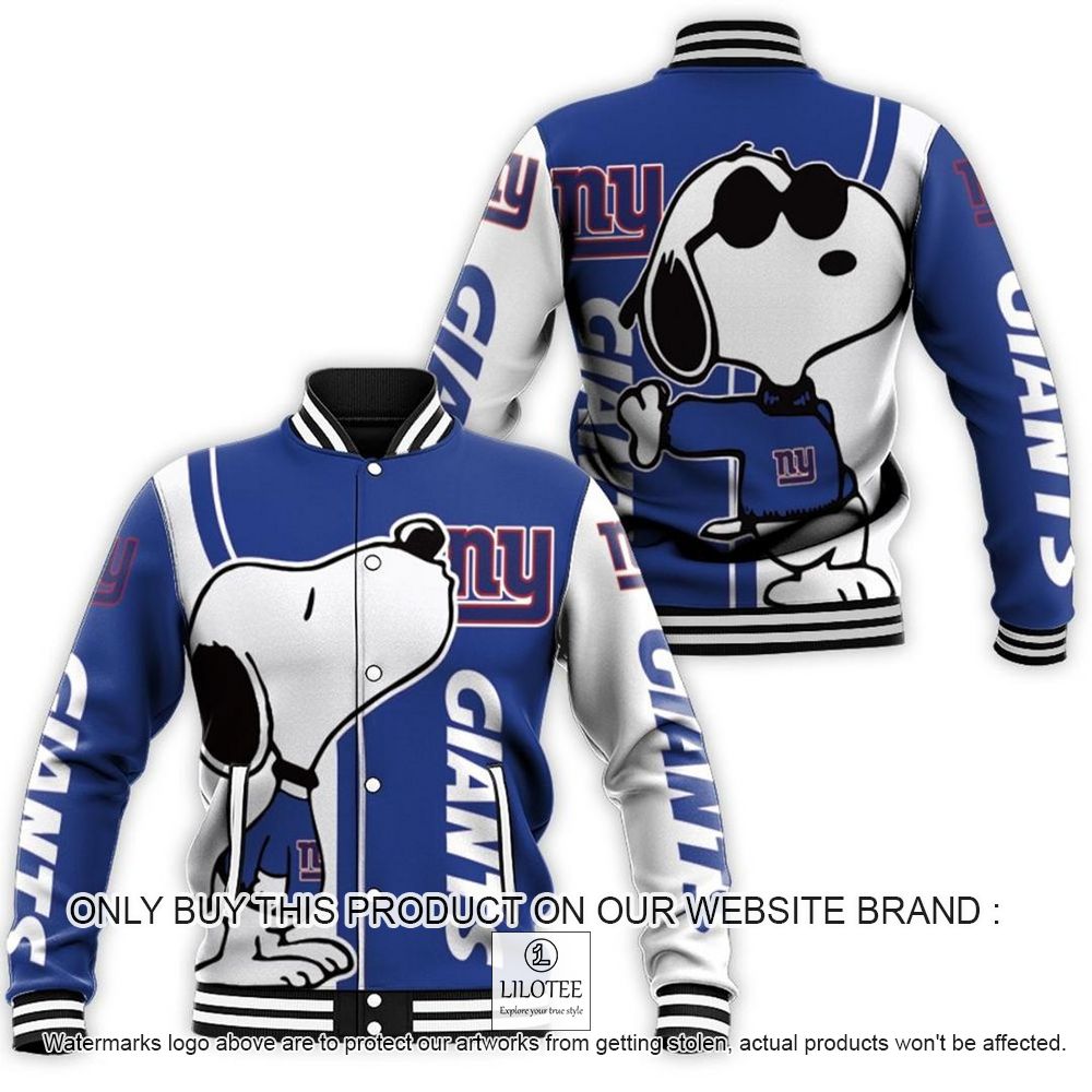 NFL New York Giants Snoopy Baseball Jacket - LIMITED EDITION 10