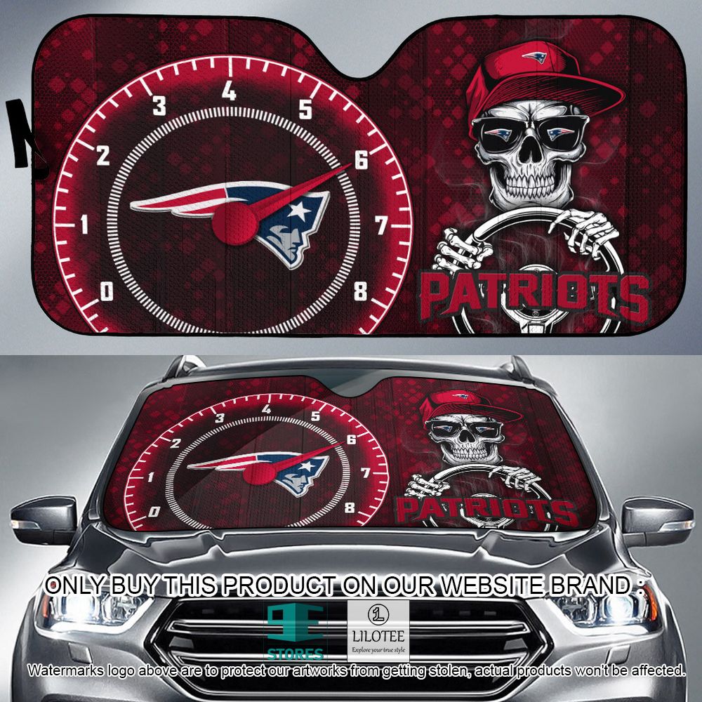 New England Patriots Skull Cap Car Sunshade - LIMITED EDITION 8
