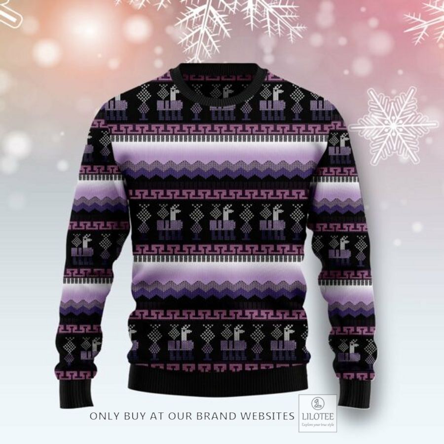 Alpaca Purple Pattern Ugly Christmas Sweatshirt 7