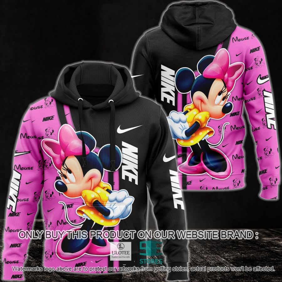 Minie Mouse Nike Pink 3D All Over Print Hoodie 9
