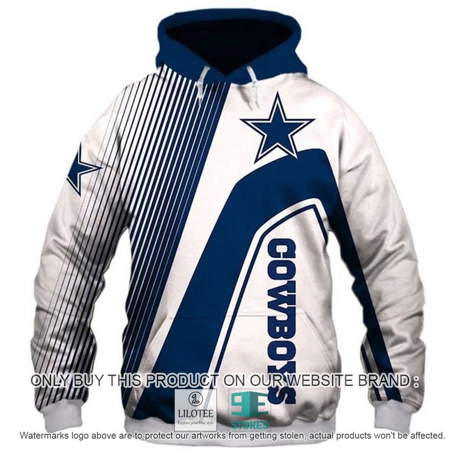 Dallas Cowboys logo white blue 3D Hoodie, Zip Hoodie - LIMITED EDITION 9