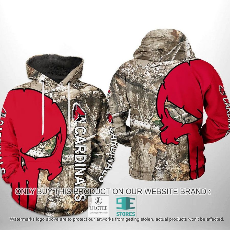 Punisher Skull Ball State Cardinals NCAA Camo Veteran Hunting 3D Hoodie, Zip Hoodie - LIMITED EDITION 9