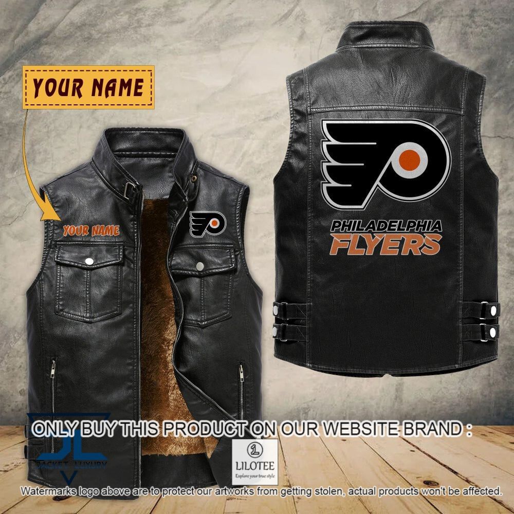 NHL Philadelphia Flyers Custom Name Sleeveless Velet Vest Jacket - LIMITED EDITION 7