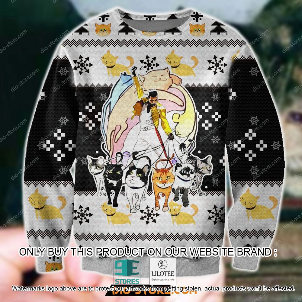 Freddie Mercury And His Cats Cute Ugly Christmas Sweater - LIMITED EDITION 11