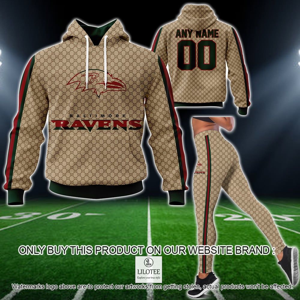 NFL Baltimore Ravens, Gucci Personalized 3D Hoodie, Legging - LIMITED EDITION 12