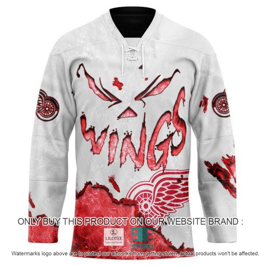 Personalized NHL Detroit Red Wings Demon Face Hockey Jersey 5