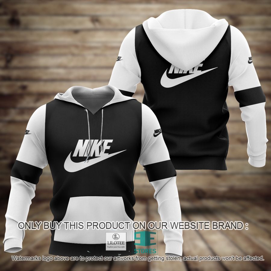 Nike Black and White Simple 3D All Over Print Hoodie 9