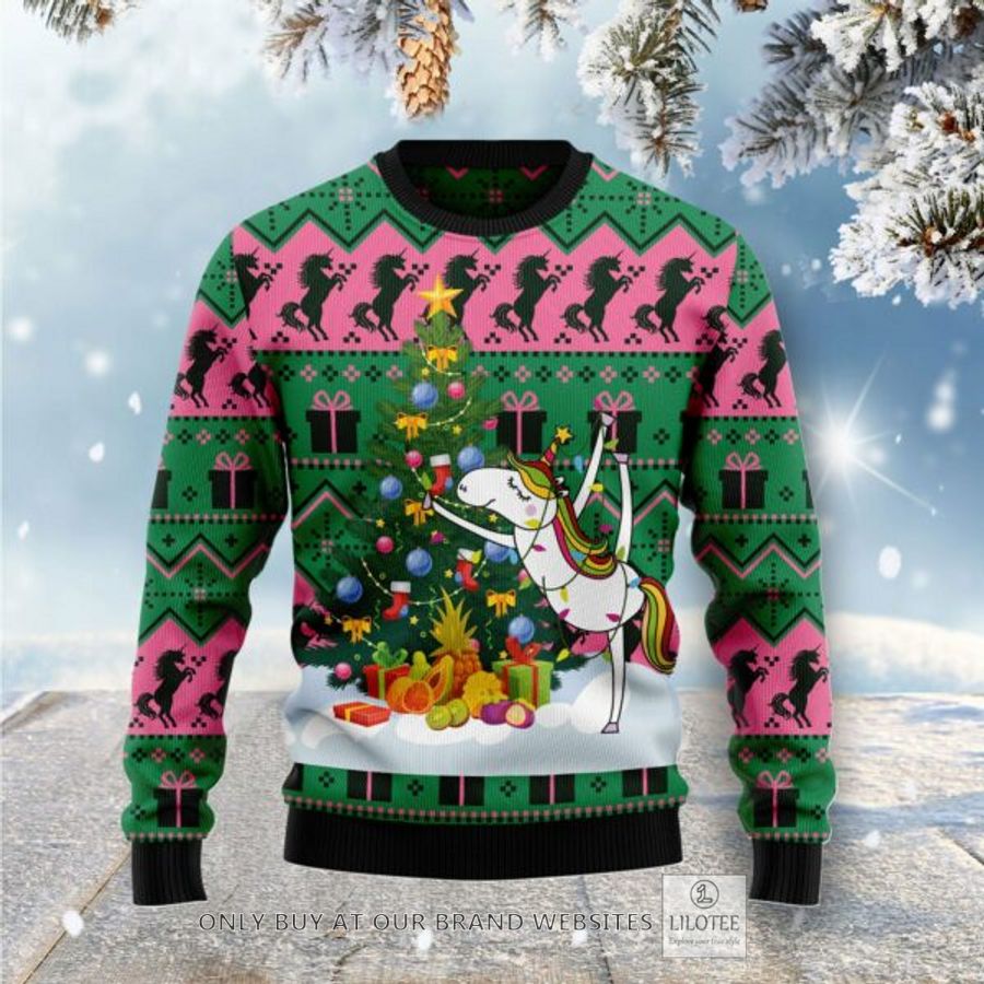 Christmas Tree Unicorn Ugly Christmas Sweatshirt 6