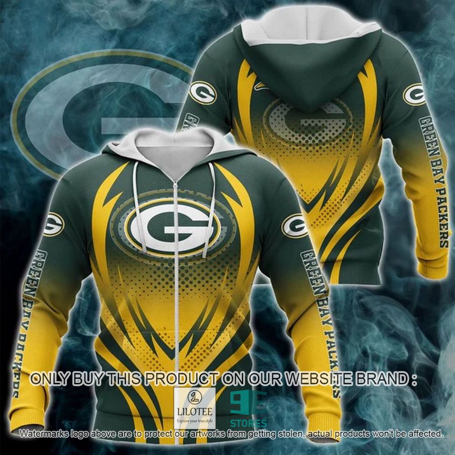 Green Bay Packers logo green yellow 3D Hoodie, Zip Hoodie - LIMITED EDITION 9