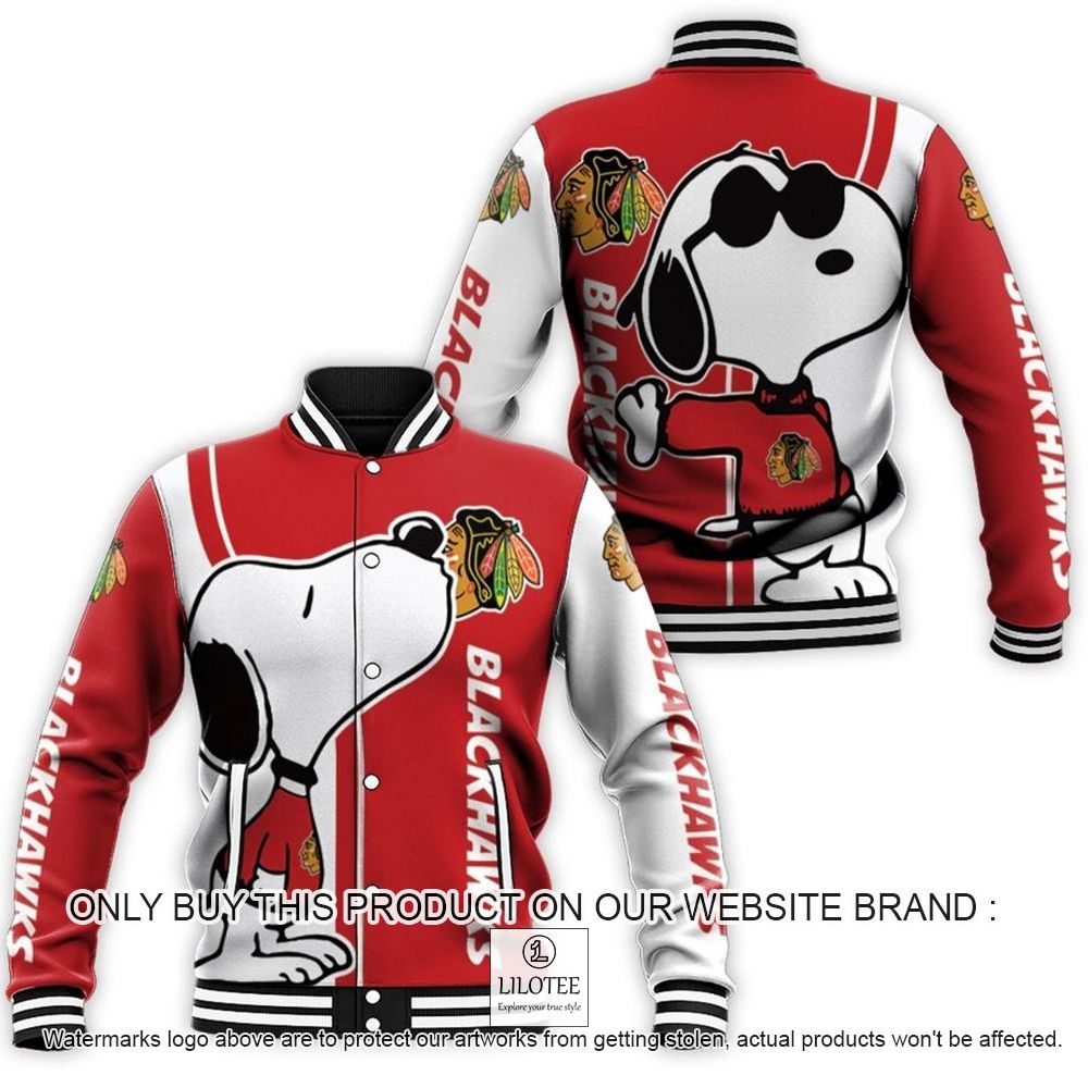 NHL Chicago Blackhawks Snoopy Baseball Jacket - LIMITED EDITION 11