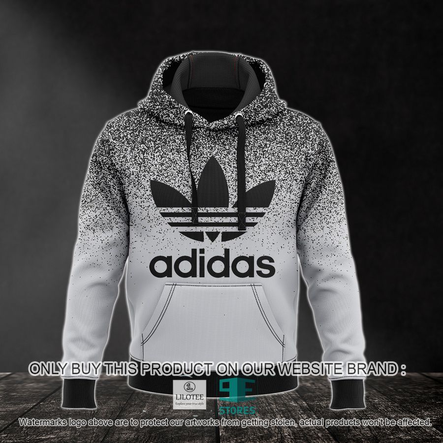 Adidas Black dot illusion White 3D All Over Print Hoodie 9