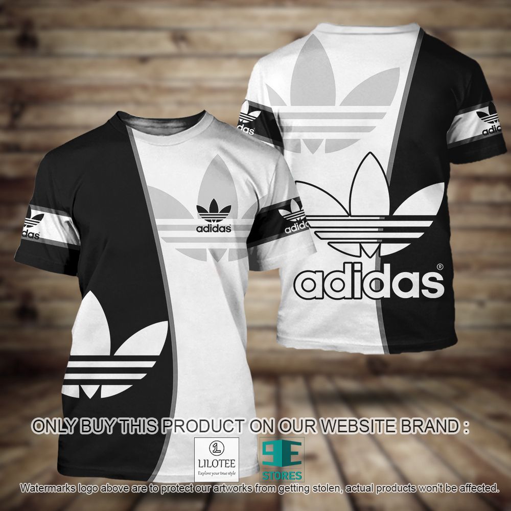 Adidas Black White Big Logo 3D Shirt - LIMITED EDITION 10