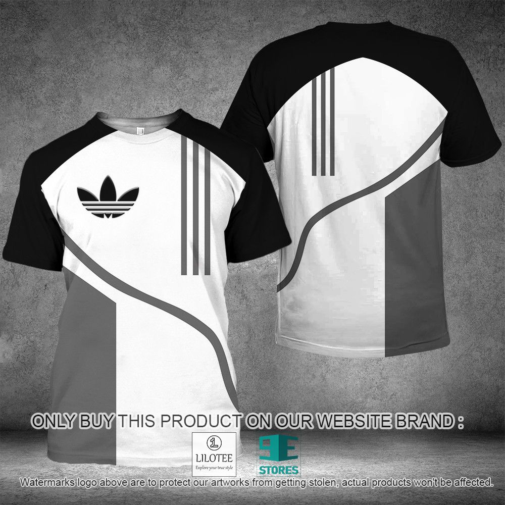Adidas Black White Grey 3D Shirt - LIMITED EDITION 11