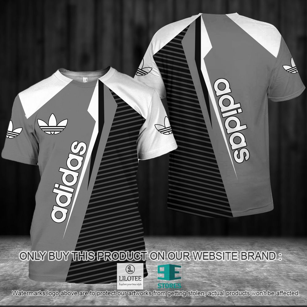 Adidas Black White Grey Color 3D Shirt - LIMITED EDITION 11