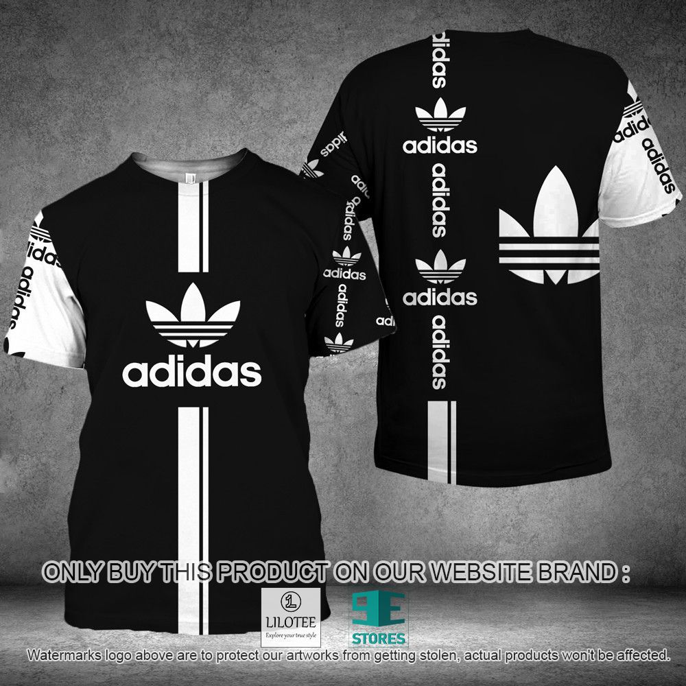 Adidas Black White Logo 3D Shirt - LIMITED EDITION 10