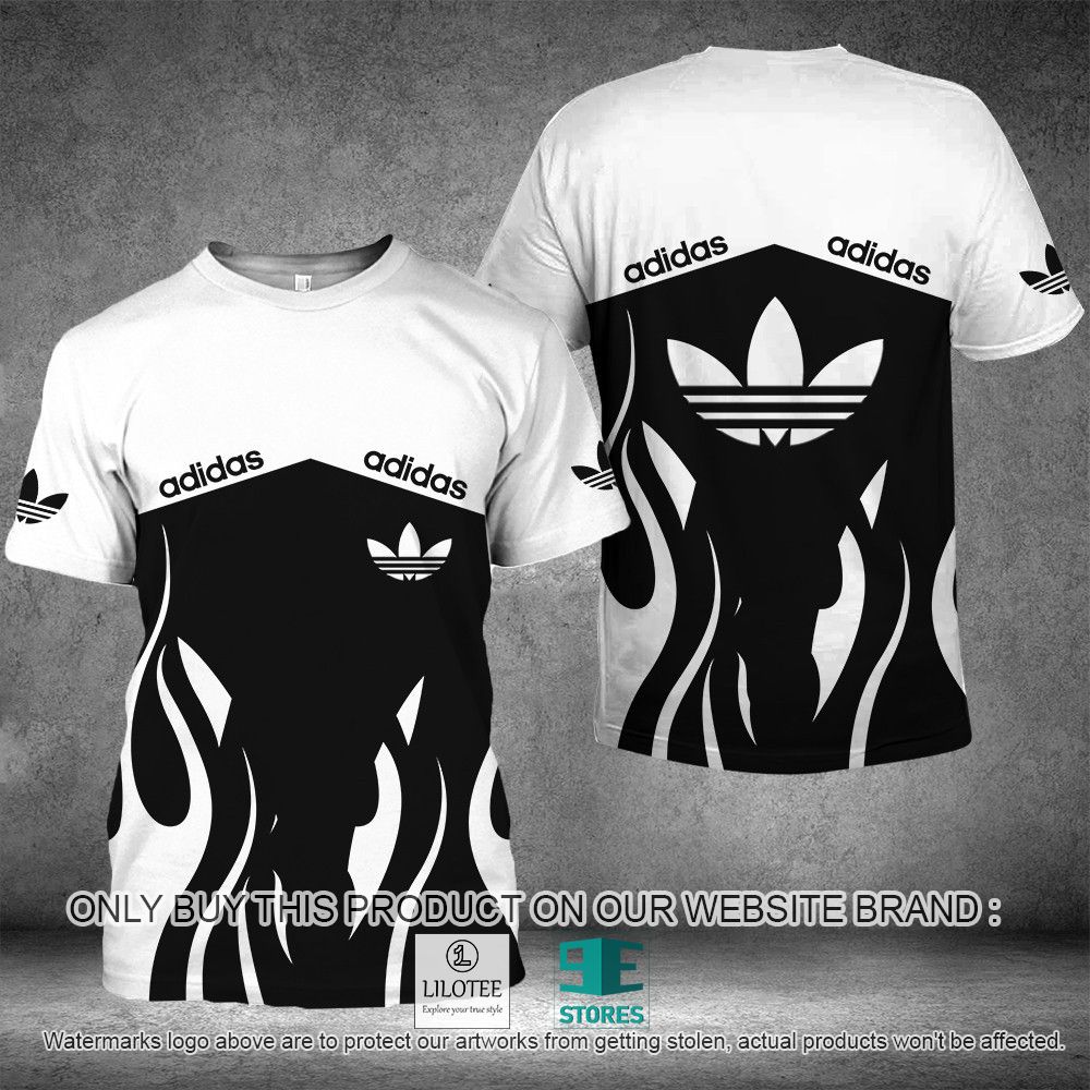 Adidas Black White Pattern 3D Shirt - LIMITED EDITION 11