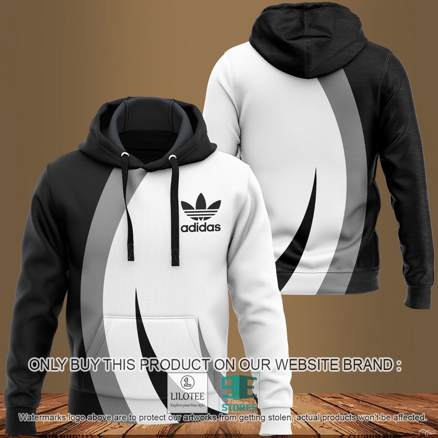 Adidas brand logo black white 3D Hoodie - LIMITED EDITION 9