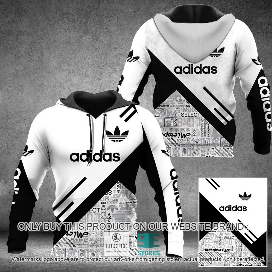Adidas brand logo white 3D Hoodie - LIMITED EDITION 8