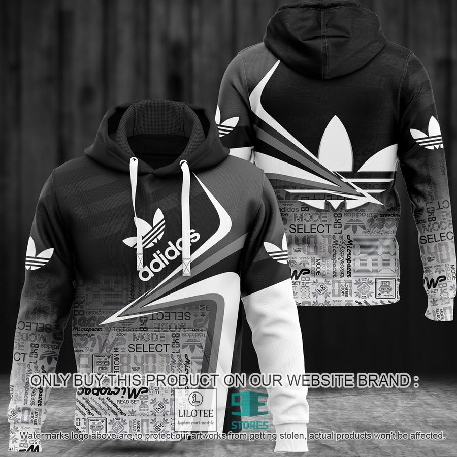 Adidas brand white black 3D Hoodie - LIMITED EDITION 8