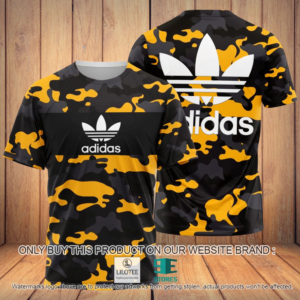Adidas Camo Yellow Black 3D Shirt - LIMITED EDITION 11